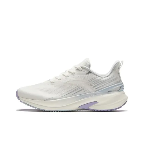 Anta Cushioning Wear Resistant Low Top Training Running Shoes Women's White Purple