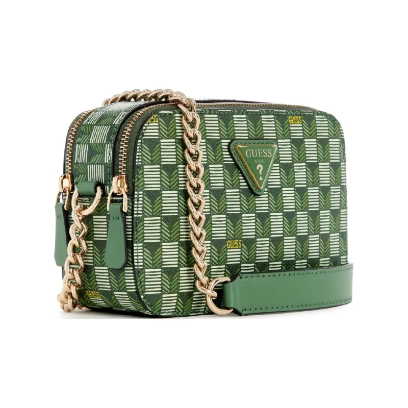 GUESS Artificial Leather Camera Crossbody Bag Women's Green-1