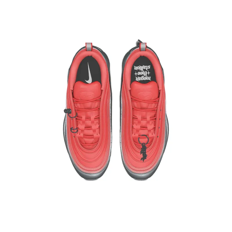 Nike Air Max 97 Cushioning Wear-Resistant Low-Top Casual Shoes Unisex Gray Red-3