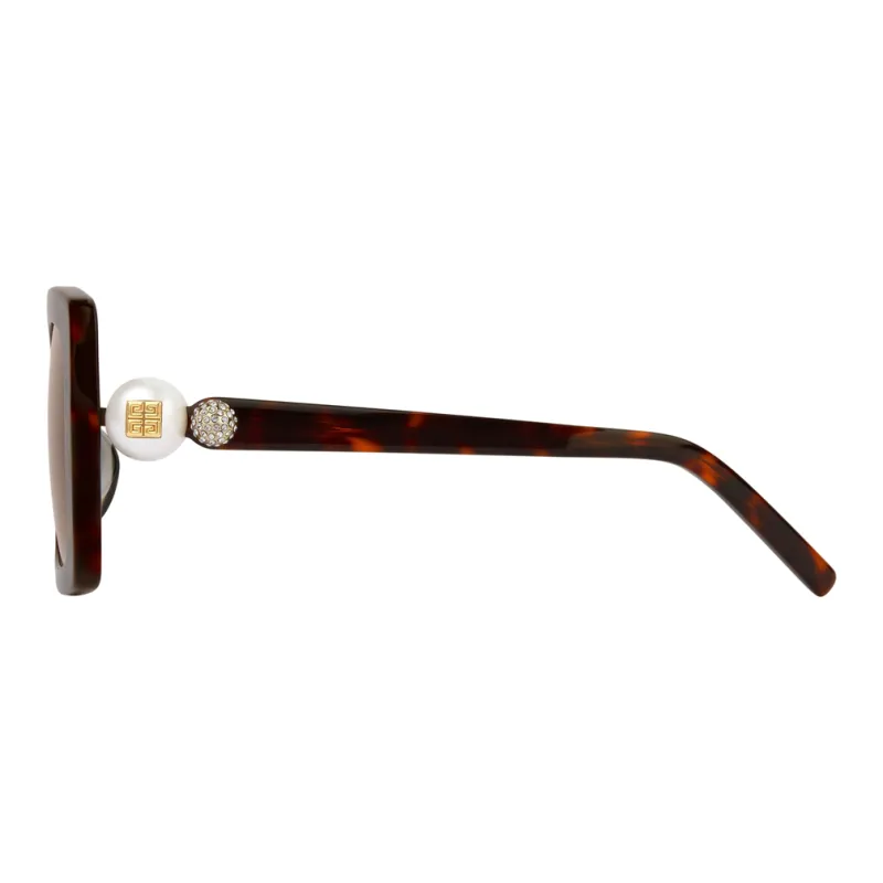GIVENCHY Acetate Polyamide Swarovski Crystal Irregular Shape Sunglasses Women's Tortoiseshell-2