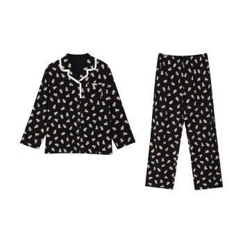 XUANZHITING Pajama Set Women's Black