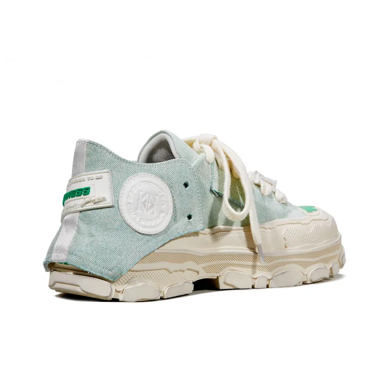 NUTTINESS Skateboard Shoes Unisex Low Top Light Green-5