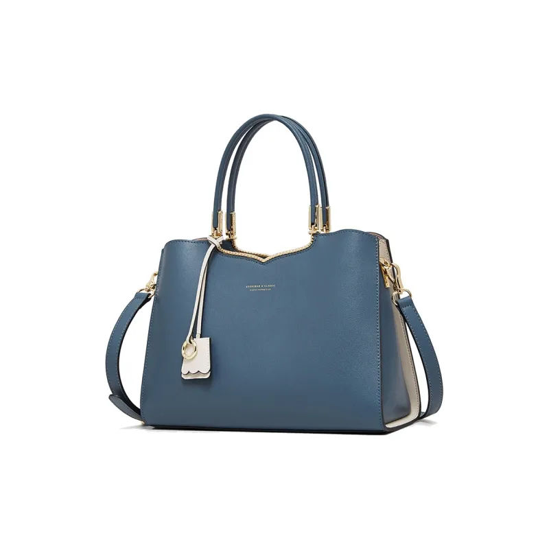 Geshiman Cow Leather One Shoulder Crossbody Handbag Regular Women's Royal Blue/Ecru/Beige Apricot/Burgundy-0