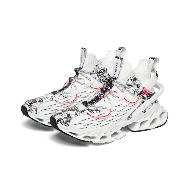 MABEL&CO Cushioning Support Rebound Low-Top Running Shoes Men's White-2