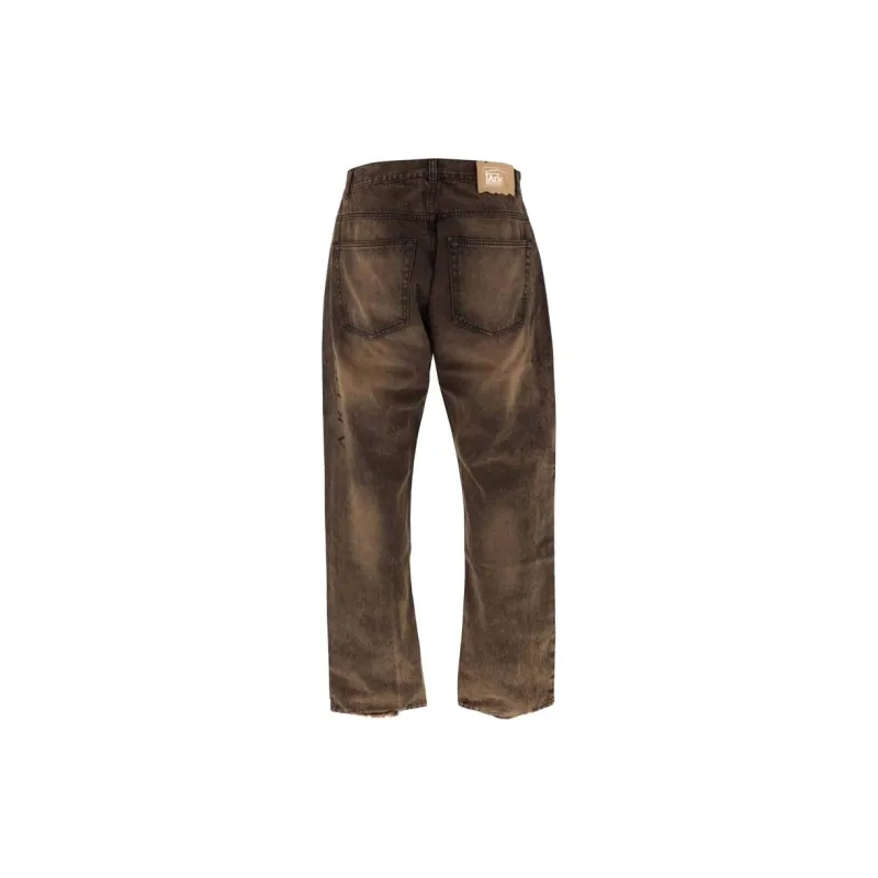 Aries Acid Wash Logo Printed Jeans-1