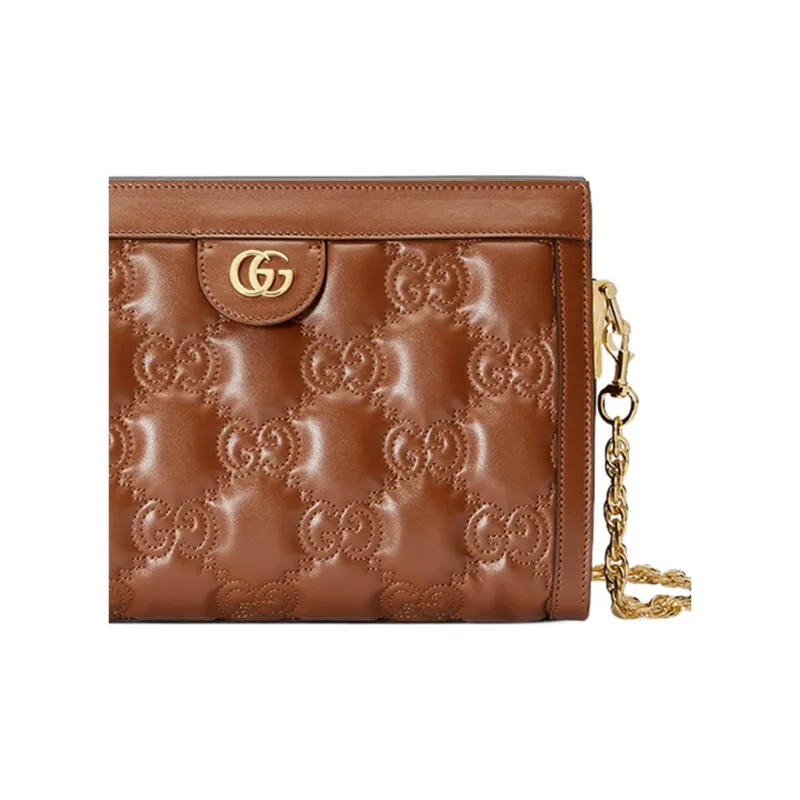 GUCCI GG Matelassé Leather Chain Shoulder Bag Shoulder Bags Handbags Women's Brown-8