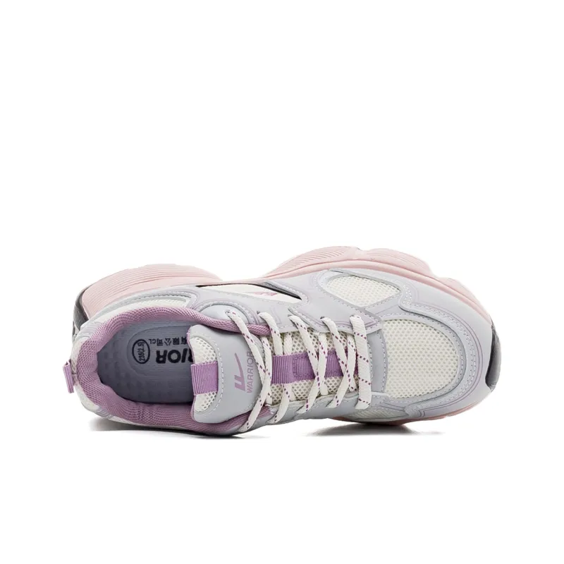 Warrior Lightweight Wear Resistant And Slip Resistant Low Top Chunky Sneakers Women's Ash Ecru-3