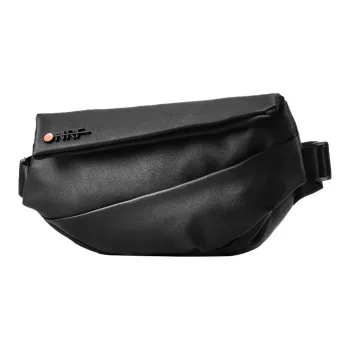 ONRF PVC Crossbody Bag Fanny Pack Shoulder Bag Chest Bag Large Size Unisex Cool Black