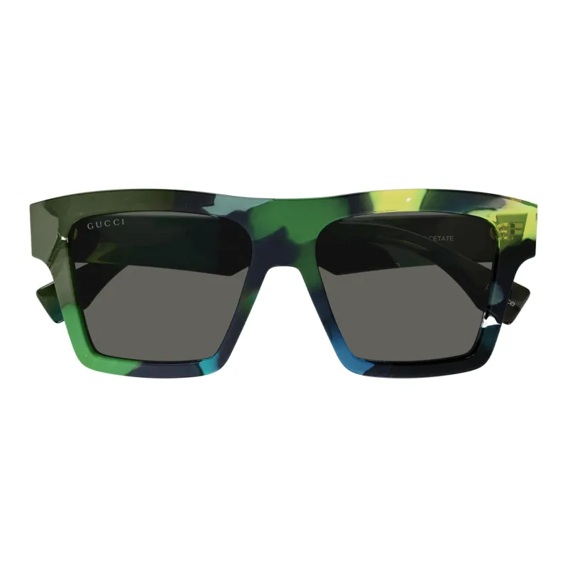GUCCI Recycled Acetate Irregular Shape Sunglasses Unisex Camouflage-1