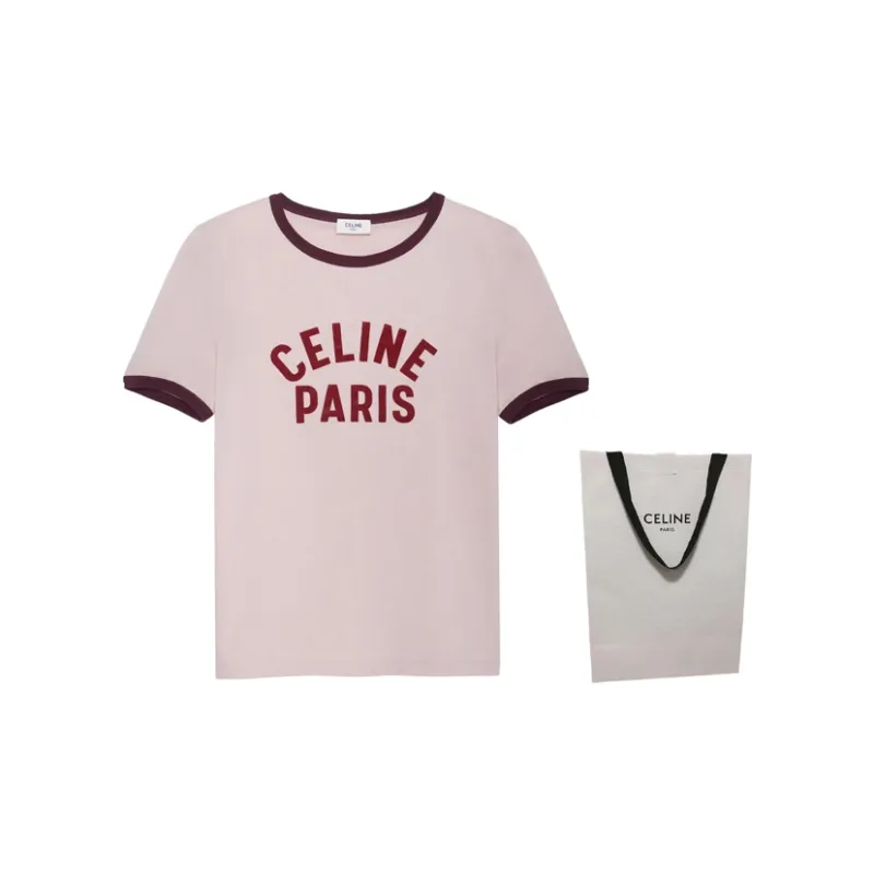 CELINE PARIS T Shirts Women's Pink-2