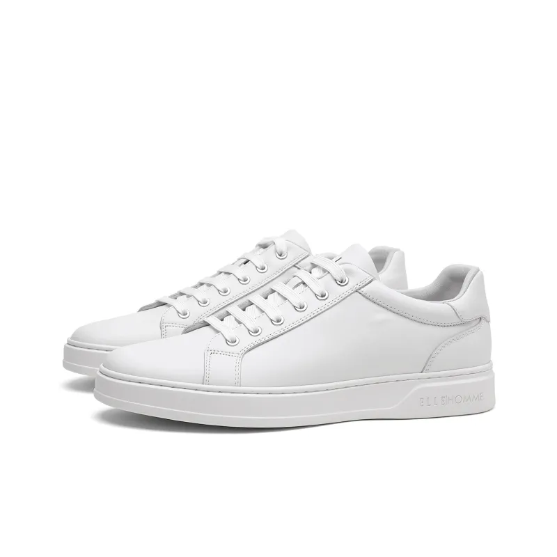 ELLE HOMME Low Top Stylish Skateboarding Shoes Men's White-1