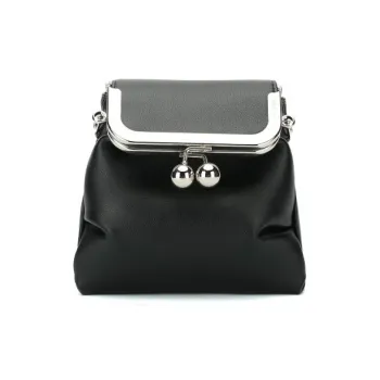 Shinpos Cow Leather Shoulder Bag, Crossbody Bag Regular Women's Black