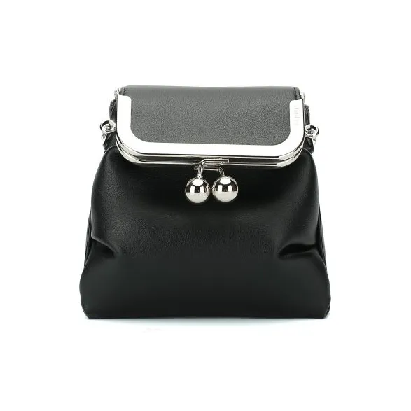 Shinpos Cow Leather Shoulder Bag, Crossbody Bag Regular Women's Black-0