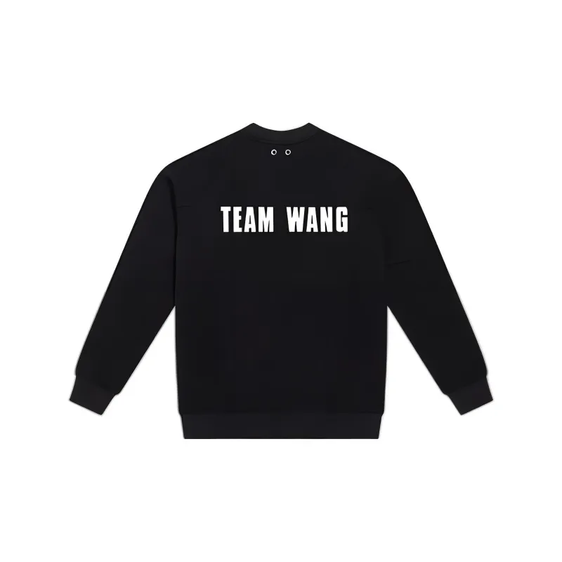 TEAM WANG Design Logo embroidered Cotton Sweatshirt-1