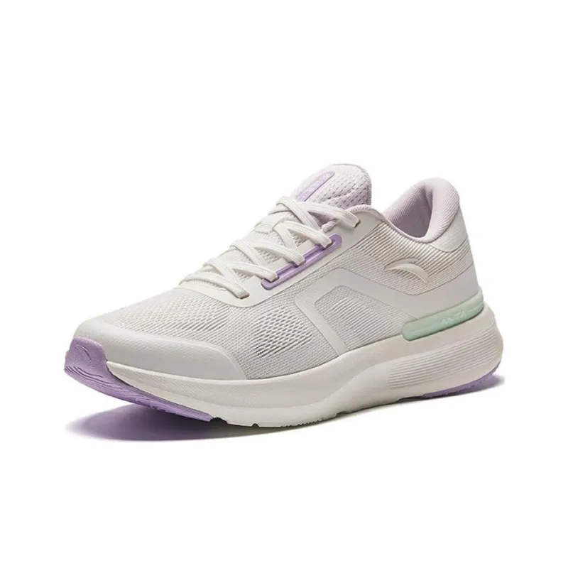 Anta Cushioning Wear Resistant Low Top Running Shoes Women's White Purple Blue-1