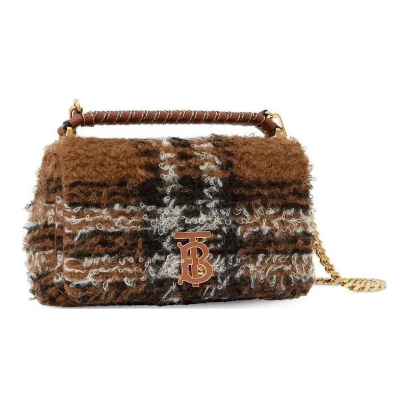 Burberry Lola Lola Bag Cow Leather Shoulder Bag Crossbody Bag Small Size Women's Dark Birch Brown-1
