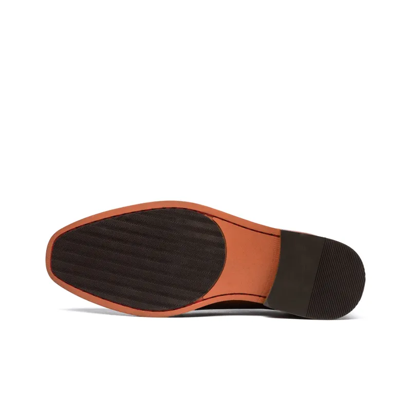 FAPAI Dress Shoes Men Low Top Brown/Black-11