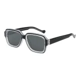 Bright Transparent Base with Black Frame and Gray Lens