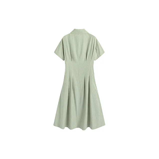 KING PRINCE Short Sleeved Dress Versatile Fashion Preppy Style Women's Green-1