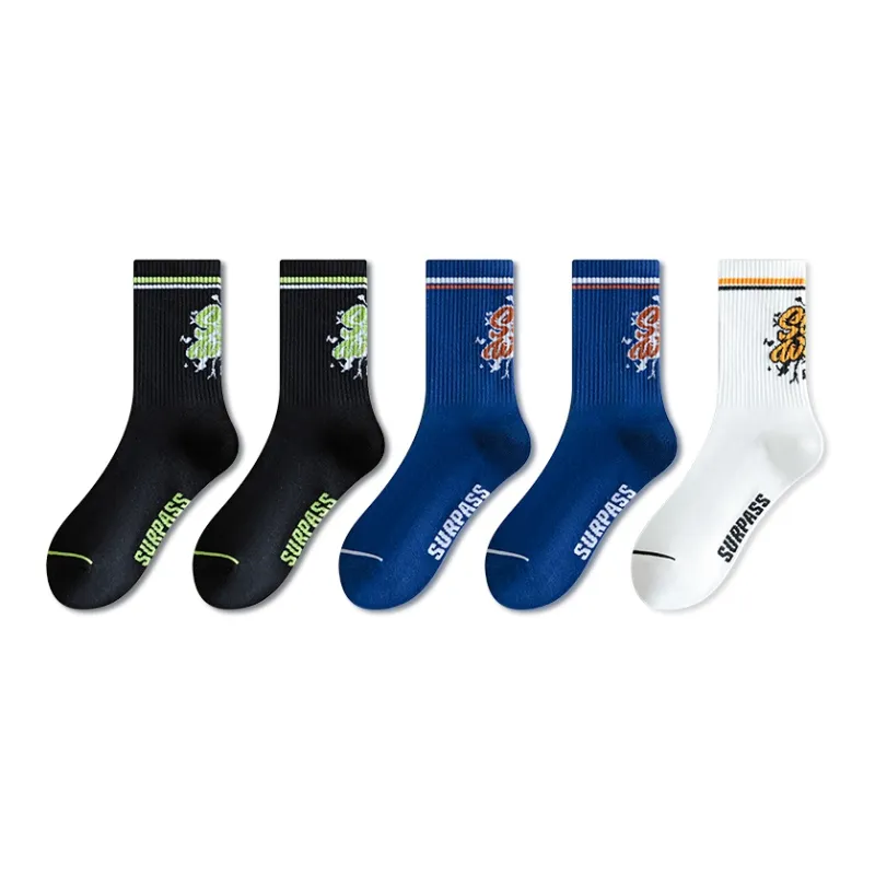 Taste The Color Mid Calf Socks Unisex 5 Pack-10