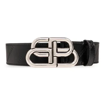 Balenciaga Calfskin Leather Belts Men's Black 