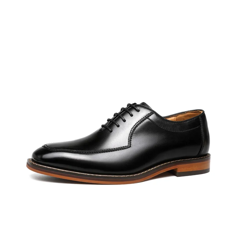 FAPAI Dress Shoes Men Low Top Brown/Black-1