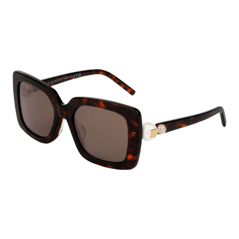 GIVENCHY Acetate Polyamide Swarovski Crystal Irregular Shape Sunglasses Women's Tortoiseshell-0