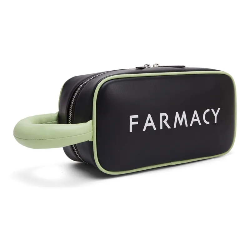 Farmacy Microfiber Synthetic Leather Makeup Bag Regular Unisex Black/Green/White/Gray-2