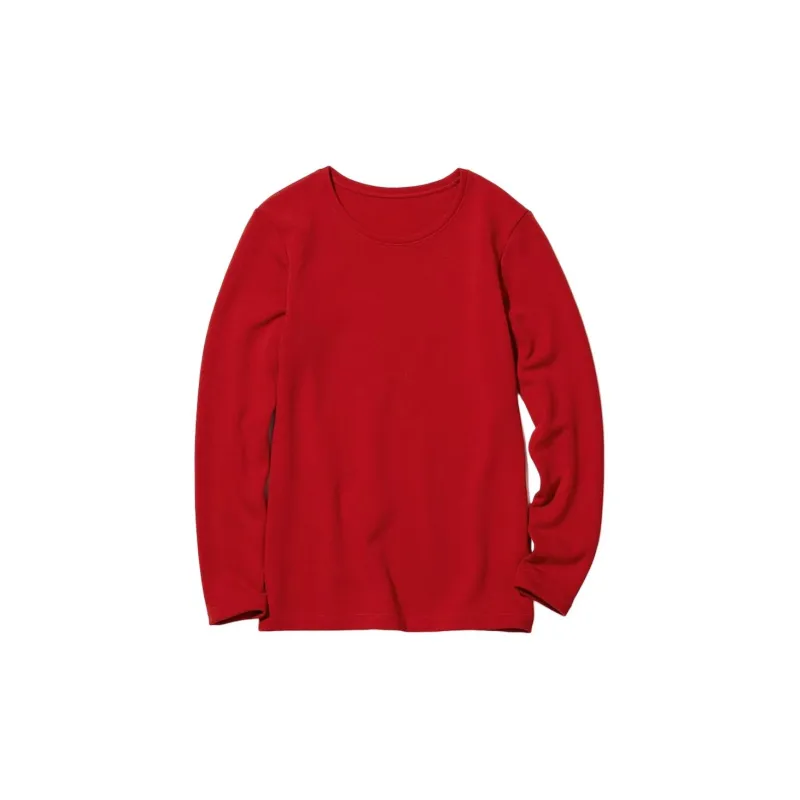 UNIQLO Thermal Tops Women's Coral Red-0
