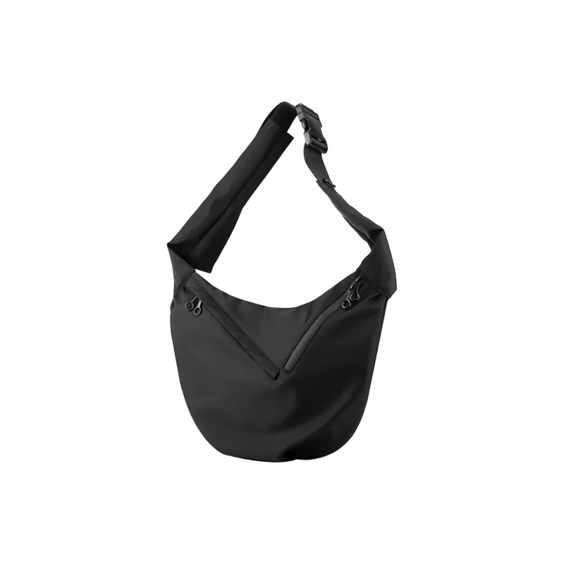 TAKI Nylon Shoulder Bag, Crossbody Bag Regular Unisex Black/Army Green-1