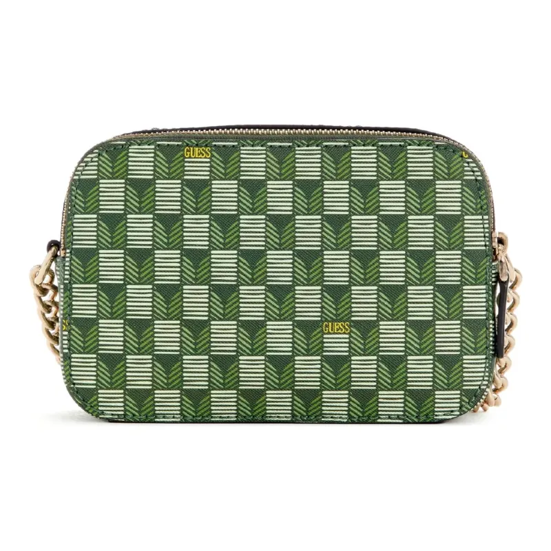 GUESS Artificial Leather Camera Crossbody Bag Women's Green-2