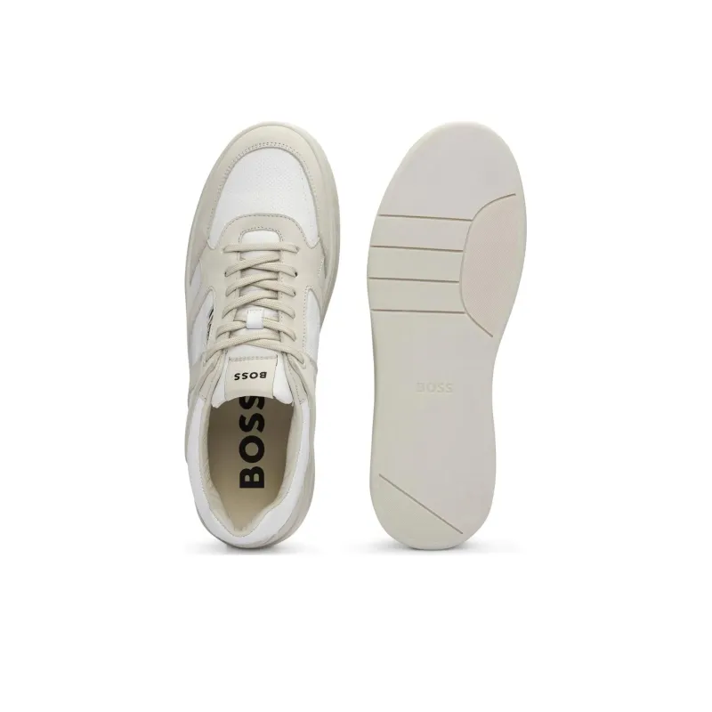 HUGO BOSS Low Top Skateboard Shoes Men's Beige-4