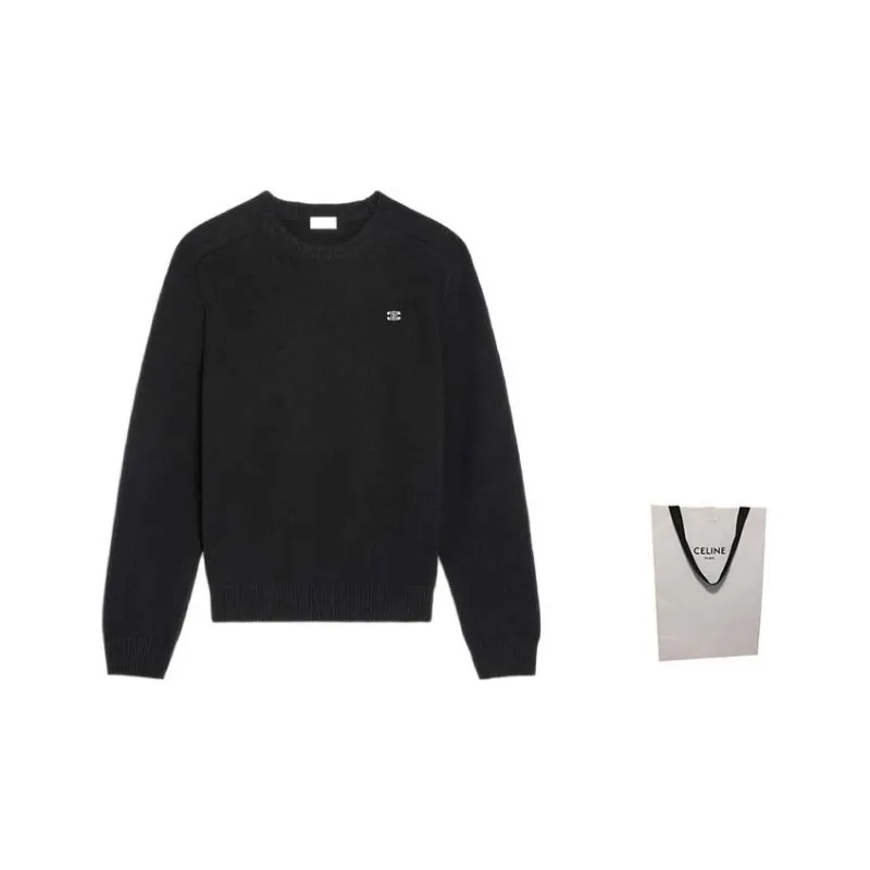 CELINE Triomphe Crew Neck Sweater In Wool And Cashmere-2
