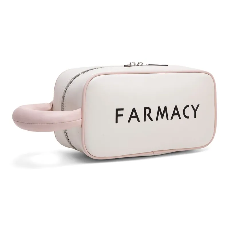 Farmacy Microfiber Synthetic Leather Makeup Bag Regular Unisex Black/Green/White/Gray-11