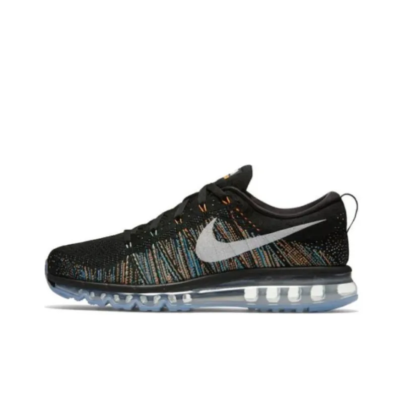 Nike Air Max Flyknit Cushioning Wear-Resistant Low-Top Running Shoes Unisex Black White-0