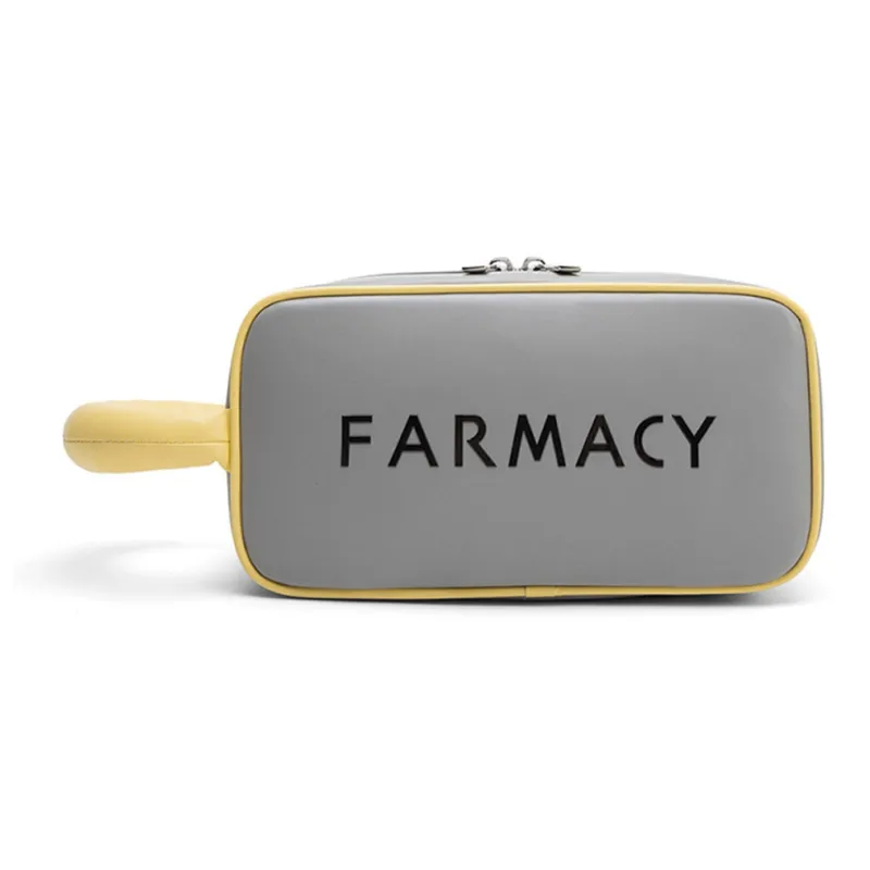 Farmacy Microfiber Synthetic Leather Makeup Bag Regular Unisex Black/Green/White/Gray-14