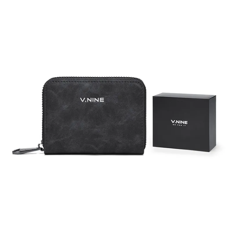 V.NINE Synthetic Leather Coin Purses Card Holders Medium Size Men's Brown/Black/Blue-0