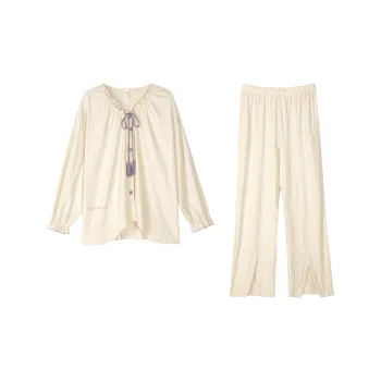 XUANZHITING Pajama Set Women's Light Apricot