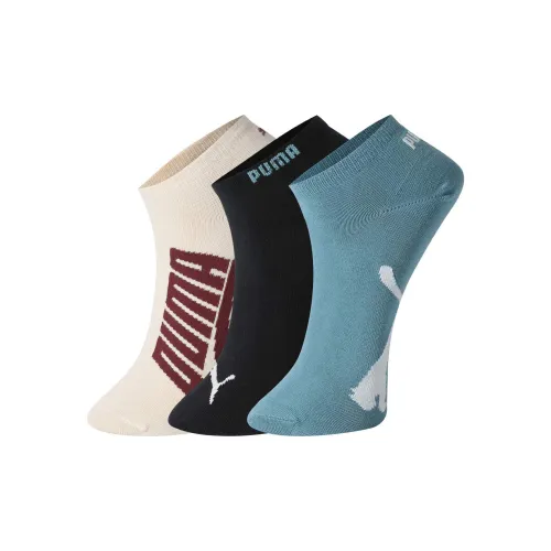 PUMA Ankle Socks Unisex Combo Set 3 Pack Blue/Beige/Black