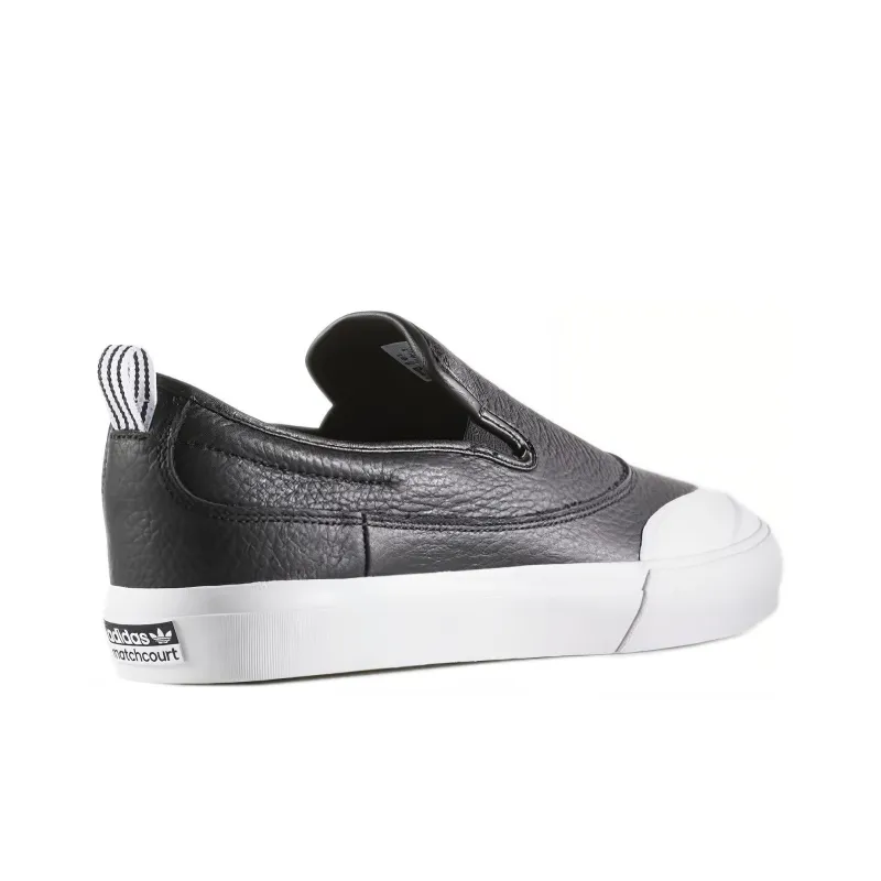 Adidas Originals Matchcourt Anti Slip Wear Resistant Low Top Skateboard Shoes Unisex Black White-3