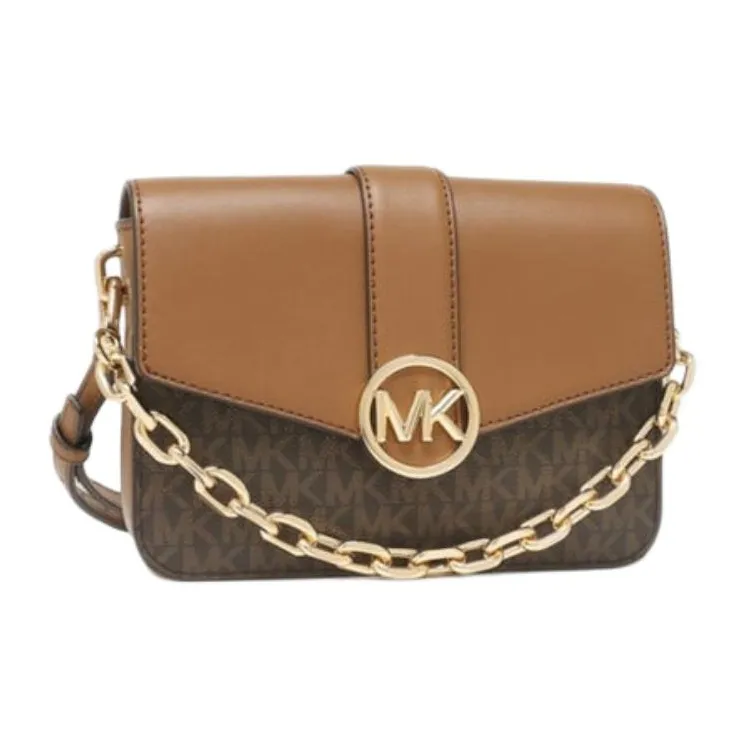 MICHAEL KORS Artificial Leather Crossbody One Shoulder Handbag Small Size Women's Dark Brown/Acorn Brown-4