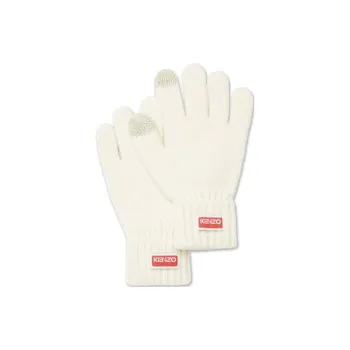 KENZO Wool Knit Gloves Women's Beige