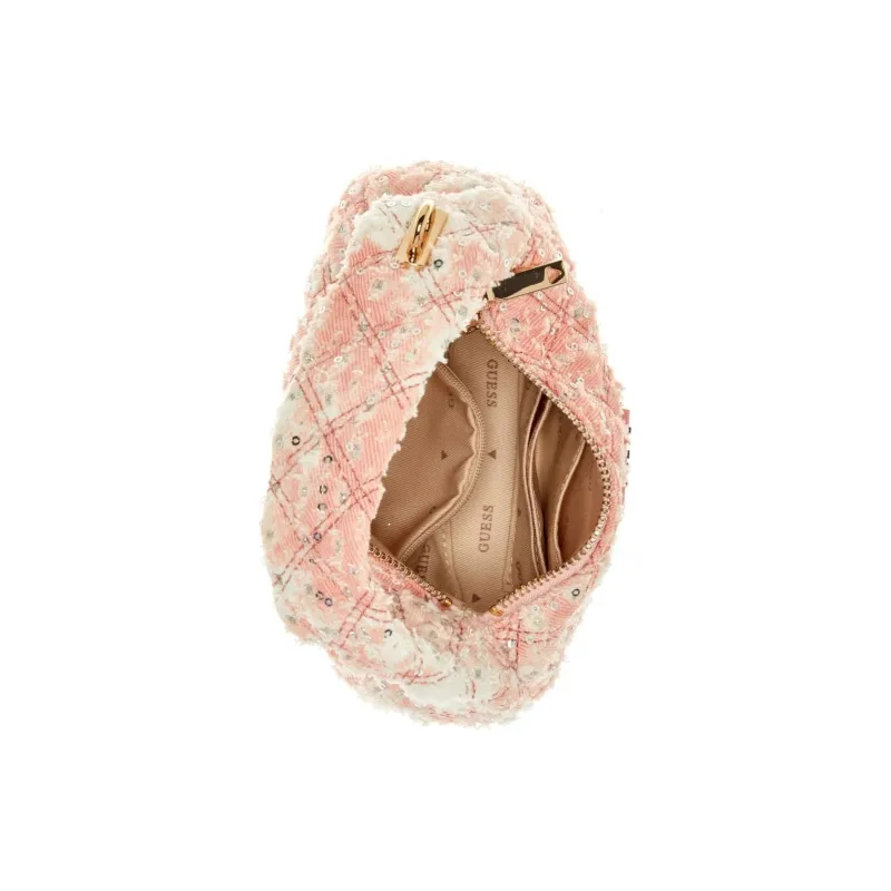 GUESS Sequins Denim Handbag Mini Women's Pink-3