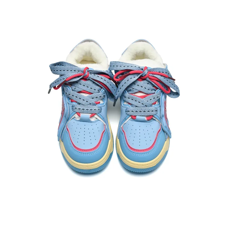T628 Letter Puffy Shoes Anti Slip Wear Resistant Low Top Skateboard Shoes Unisex-19