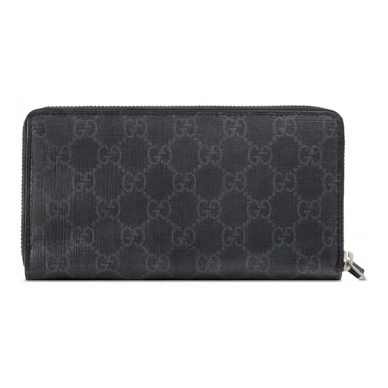 GUCCI Canvas With Leather Wallet Men's Black-1