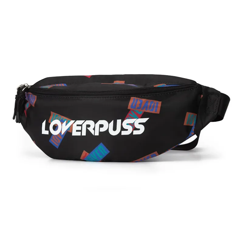 LOVERPUSS Fabric Sling Bag Fanny Pack Regular Unisex Dazzle Black-4