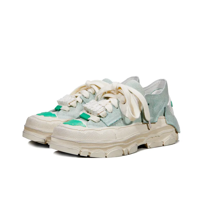 NUTTINESS Skateboard Shoes Unisex Low Top Light Green-3