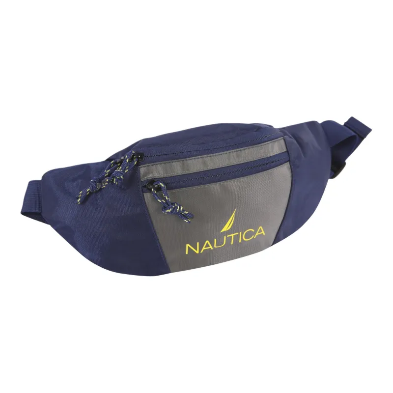 NAUTICA Nylon Fanny Pack Men's Blue & Yellow-1