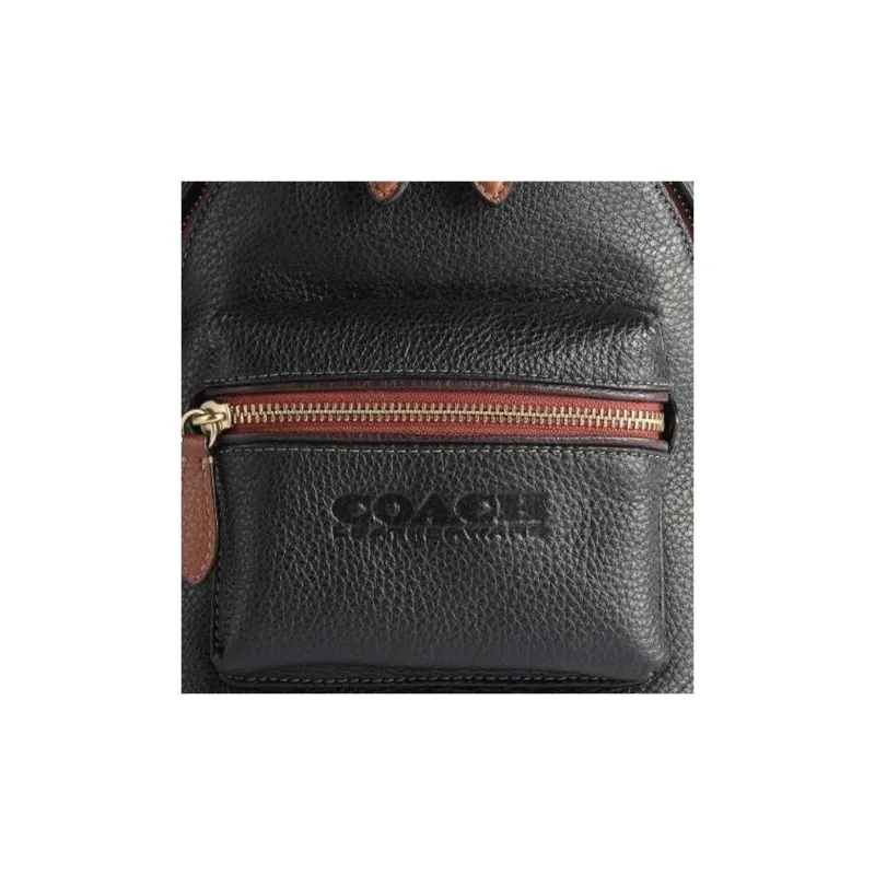 COACH Charter Leather Backpack Small Size Unisex Brown & Black-1