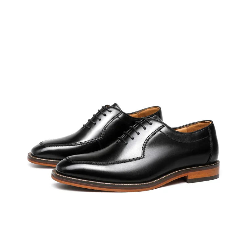 FAPAI Dress Shoes Men Low Top Brown/Black-2